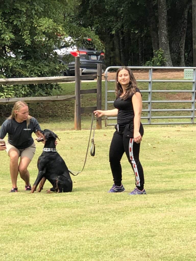 Happy customer after the training session 1 on 1 with the World Renowned Dog Trainer Martina Pek M, owner of EliteProtectionDogs